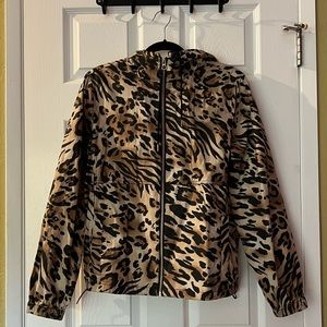 Cheetah print windbreaker